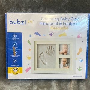 Bubzi Co Clay Handprint Footprint Photo Frame Kit For Baby Newborn Girls or Boys